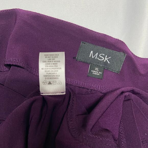 MSK Womens XL Purple Embellished Arm Knee Length Dress Bling Open Sleeves - Picture 6 of 6